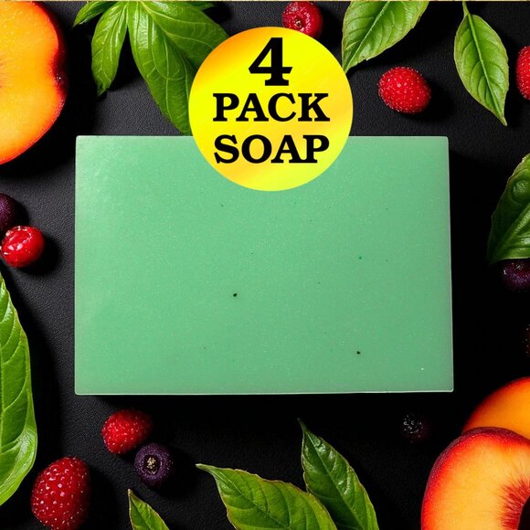 NEW Patchouli, Peach & Berry Scented Handmade Soap. Set of 4 Bars. - Picture 1 of 5